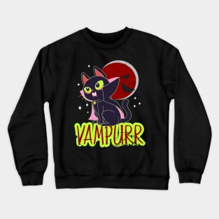 Halloween Vampire Cat Vampurr Funny Cat Lady Women Men Crewneck Sweatshirt